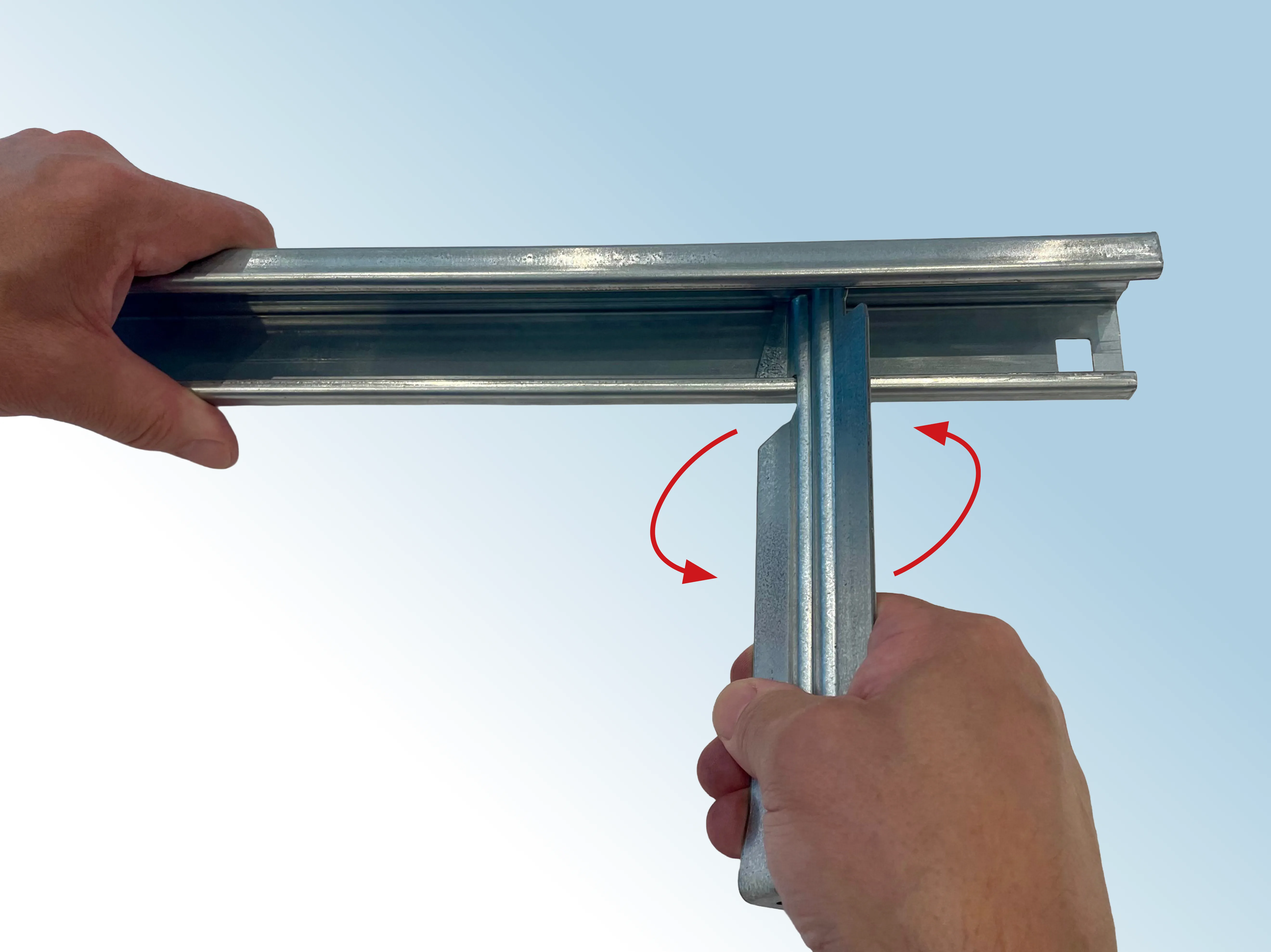 MasterBar installation step 3 - Twist through 90&deg;